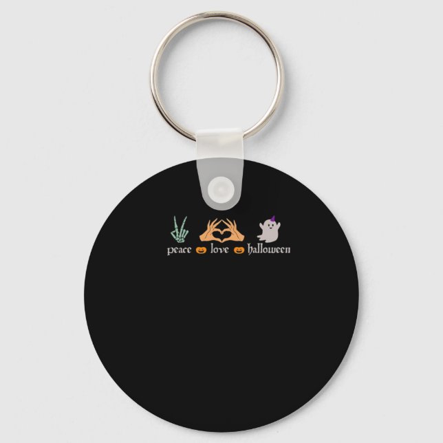 Peace Halloween Peace Sign Skeleton Witch's Hands  Keychain (Front)