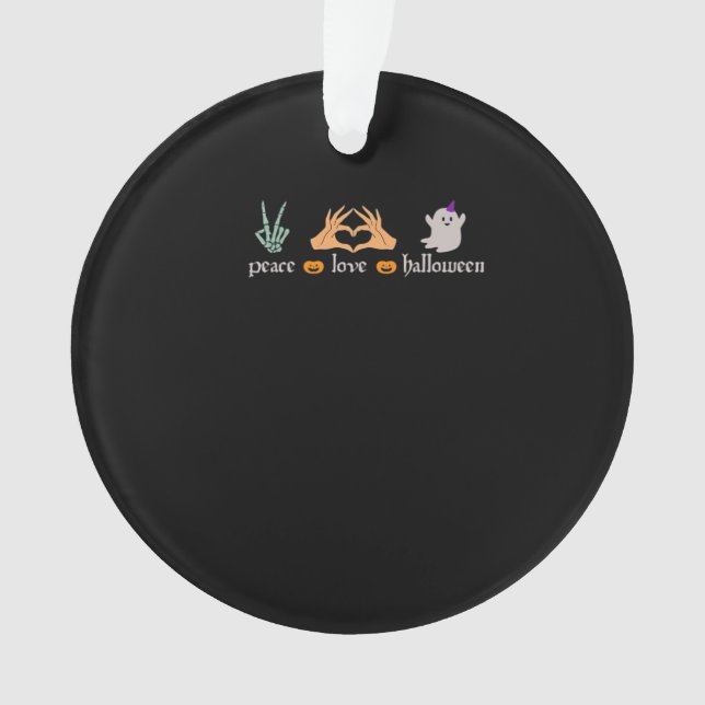 Peace Halloween Peace Sign Skeleton Witch's Hands  Ornament (Front)