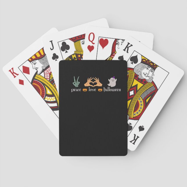 Peace Halloween Peace Sign Skeleton Witchs Hands Poker Cards (Back)