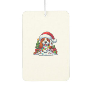 Peace Hand Basset Hound Christmas Lights Dog Women Air Freshener