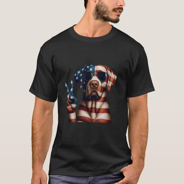 Peace Hand Chesapeake Bay Retriever Dog American F T-Shirt (Front)