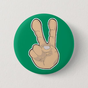 peace hand gesture button