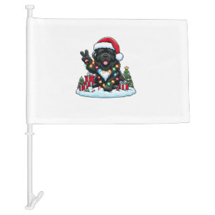 Peace Hand Newfoundland Dog Christmas Lights Women Car Flag