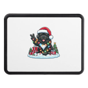 Peace Hand Newfoundland Dog Christmas Lights Women Hitch Cover