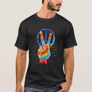 Peace Hand Peace Sign Tie Dye 3 T-Shirt