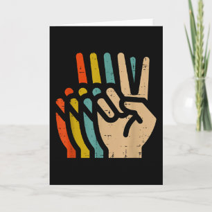 Peace Hand Retro Colors Vintage 70s Hipe Men Women Card