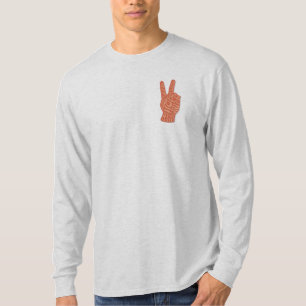 Peace Hand Sign Embroidered Style – Love Freedom T-Shirt