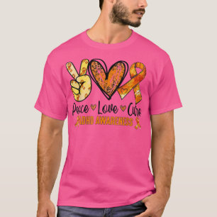 Peace Hand Sign Peace Love Cure ADHD Autism Awaren T-Shirt