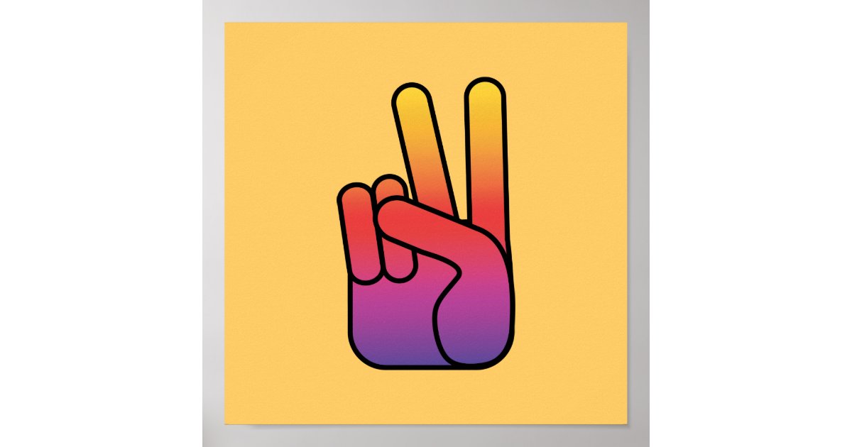 Peace Hand Sign Poster/Print Zazzle