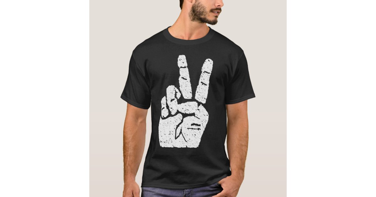 Peace hand sign T-Shirt | Zazzle