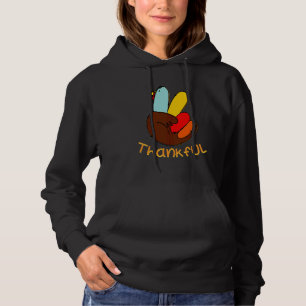 Peace Hand Sign Thankful Turkey Thanksgiving Autum Hoodie
