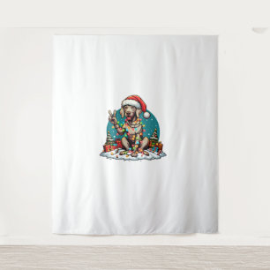 Peace Hand Weimaraner Dog Christmas Lights Womens Tapestry