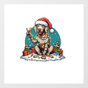 Peace Hand Weimaraner Dog Christmas Lights Womens Wall Decal