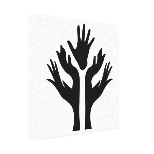 PEACE HANDS UNITY MOTIVATIONAL ICON LOGO SYMBOL CANVAS PRINT | Zazzle