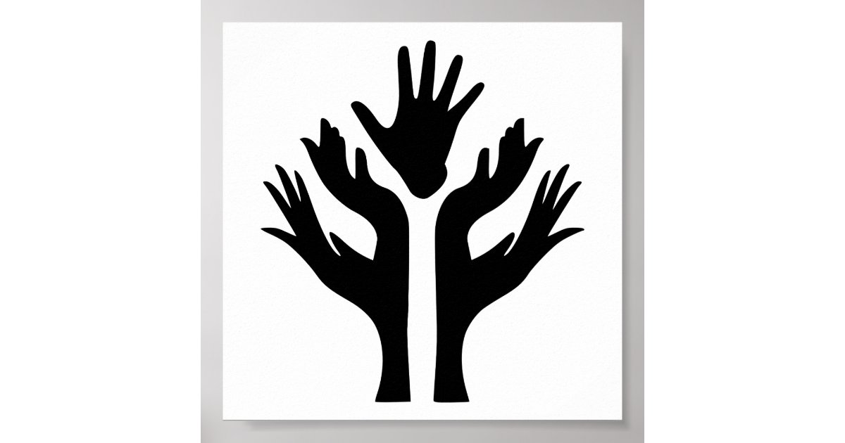 Peace Hands Unity Motivational Icon Logo Symbol Poster Zazzle Com
