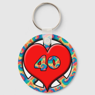 Peace, Heart, 40 Keychain