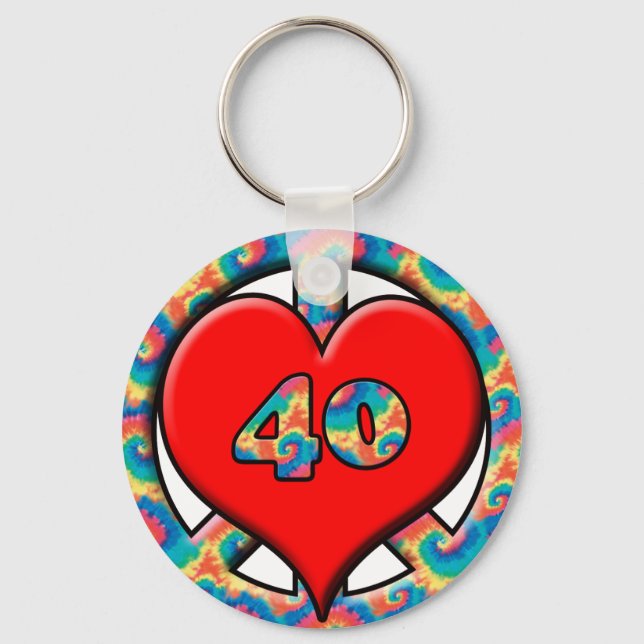 Peace, Heart, 40 Keychain (Front)