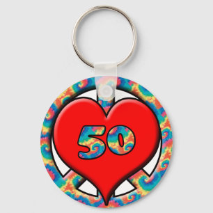 Peace, Heart, 50 Keychain