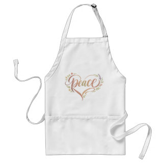Peace Heart Boho Hand Lettered Adult Apron