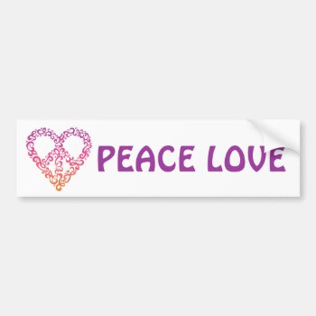 Peace-heart Bumper Sticker by Lisann52 at Zazzle