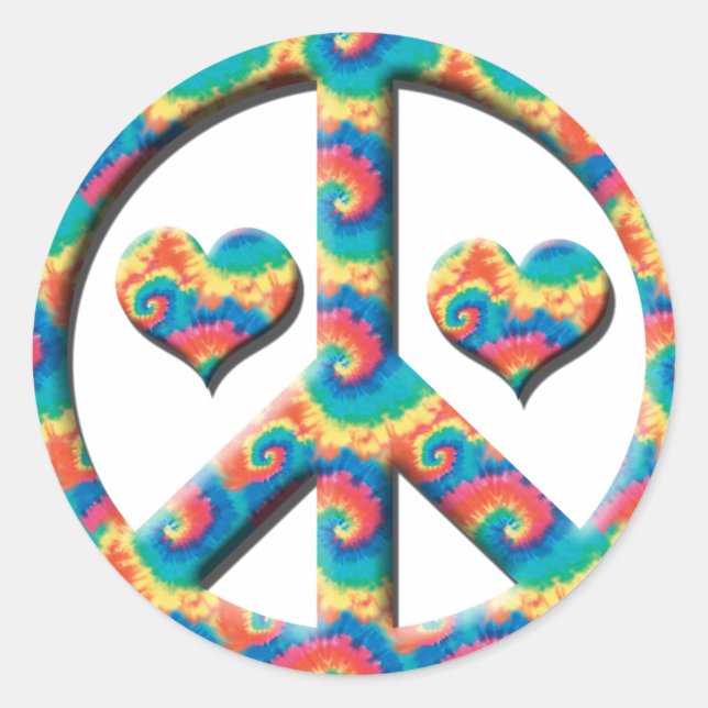 Peace Heart Classic Round Sticker (Front)