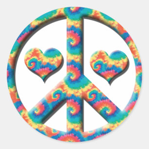 Peace Heart Classic Round Sticker