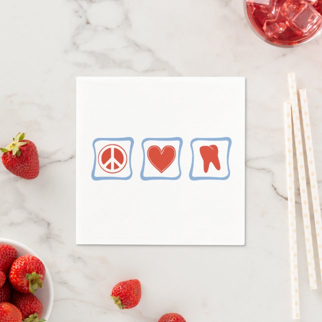 Peace Heart Dentists Paper Napkins (Insitu)