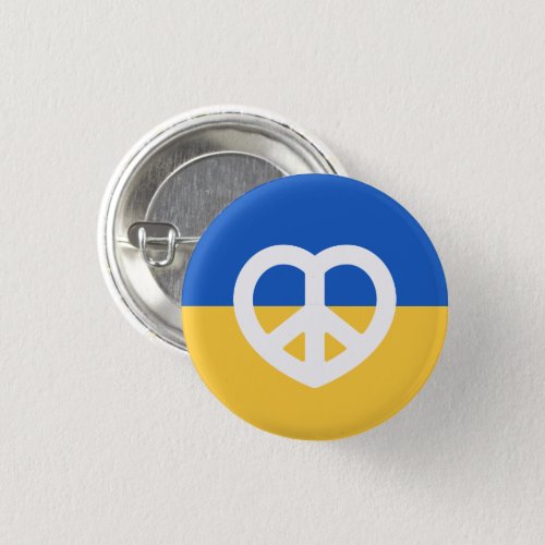 Peace Heart Love I Stand With Ukraine button