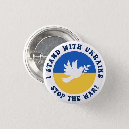 Peace Heart Love I Stand With Ukraine button