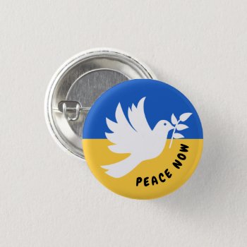 Peace Heart Love I Stand With Ukraine Button by splendidsummer at Zazzle