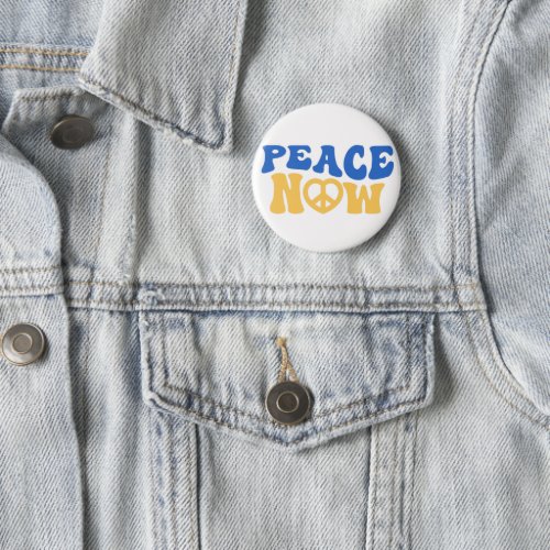 Peace Heart Love I Stand With Ukraine Button