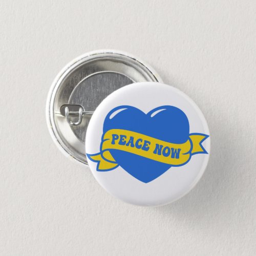 Peace Heart Love I Stand With Ukraine Button