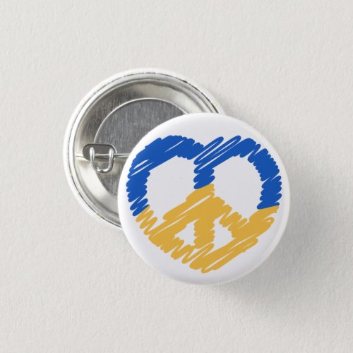 Peace Heart Love I Stand With Ukraine Button