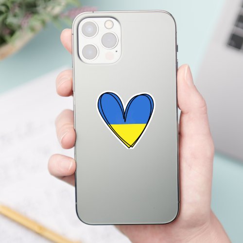 Peace Heart Love I Stand With Ukraine Button Class Sticker