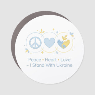 Peace Heart Love Ukraine Support Design Car Magnet