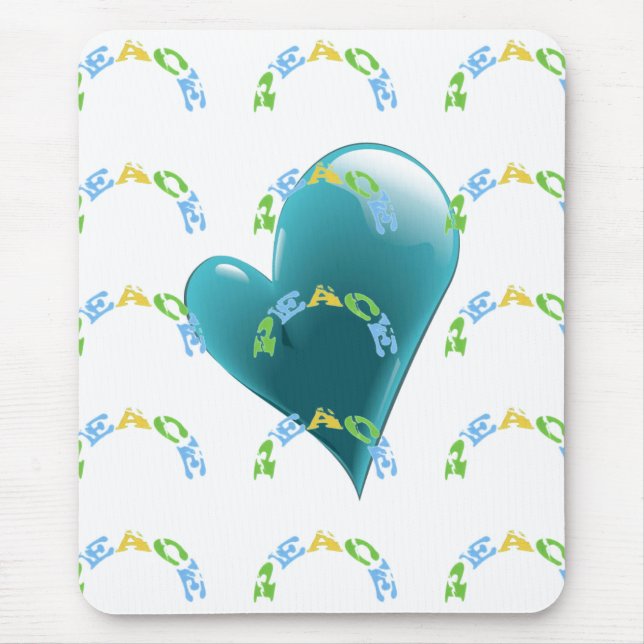 peace heart mouse pad (Front)