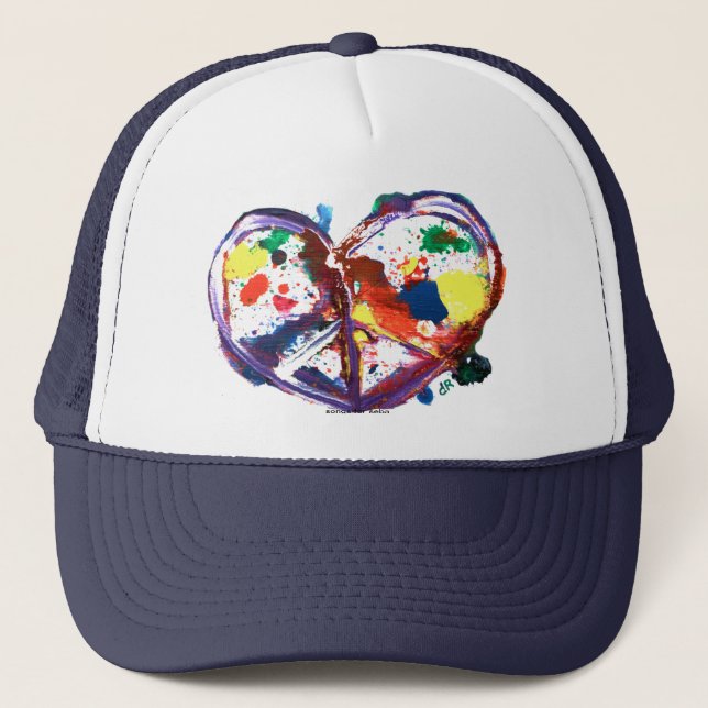 peace heart trucker hat (Front)