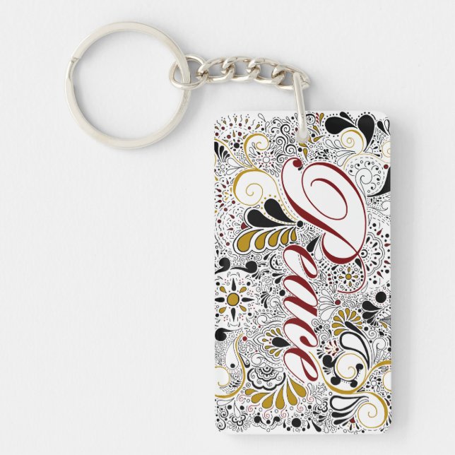 Peace Henna Design Keychain (Front)