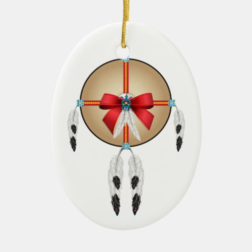Peace Here on Earth Ojibwe Ceramic Ornament