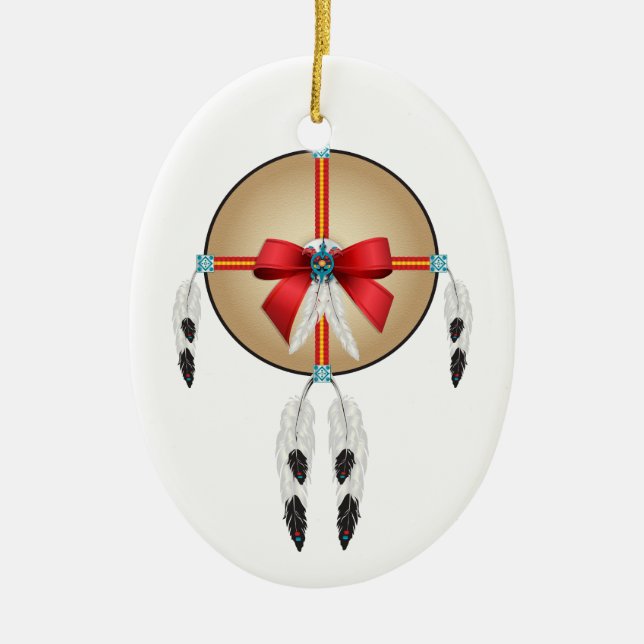 Peace Here on Earth, Ojibwe Ceramic Ornament (Front)