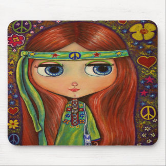 Peace Hippie Doll Mouse Pad