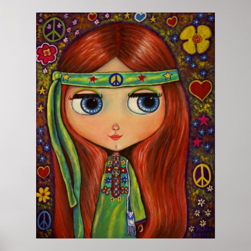 Peace Hippie Doll Poster