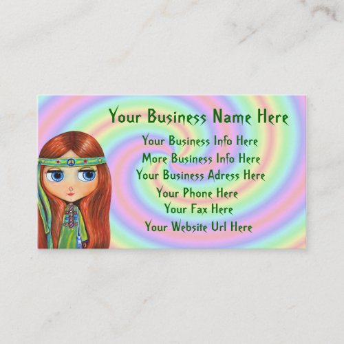 Peace Hippie Girl Business Card