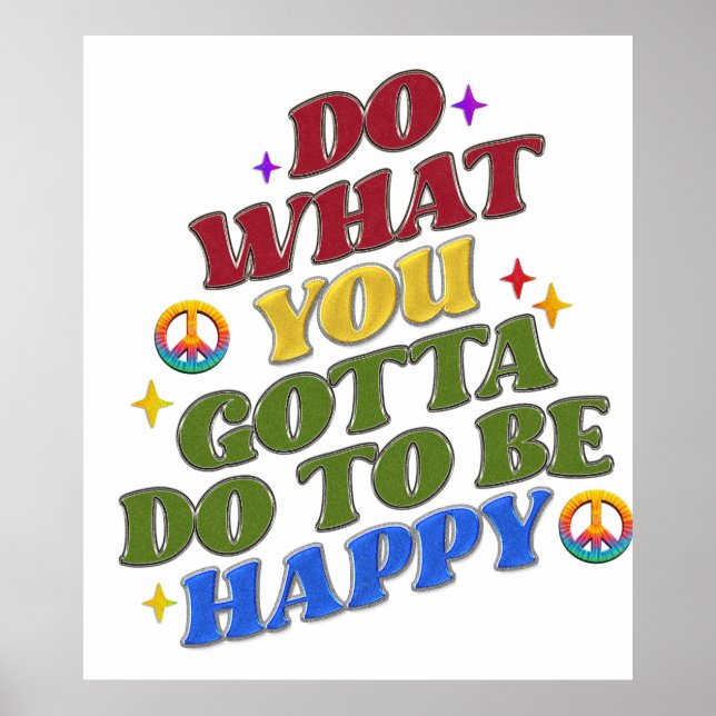 Peace Hippie Happy Encouragement Positivity  Poster (Front)