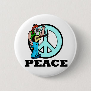 Peace Hippie Pinback Button