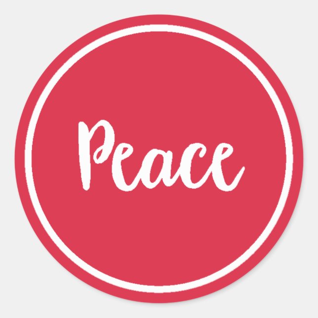 Peace | Holiday Classic Round Sticker (Front)