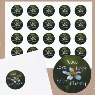 Peace Hope Charity Love Faith Daisy