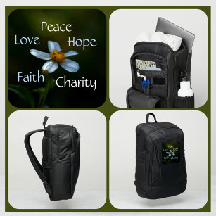 Peace Hope Charity Love Faith Daisy Port Authority® Backpack