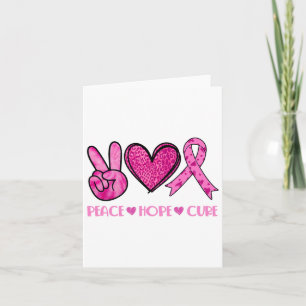 Peace Hope Cure Breast Cancer Awareness Family Sup Card