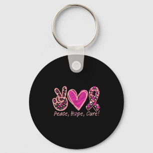 Peace Hope Cure Breast Cancer Awareness Survivors  Keychain
